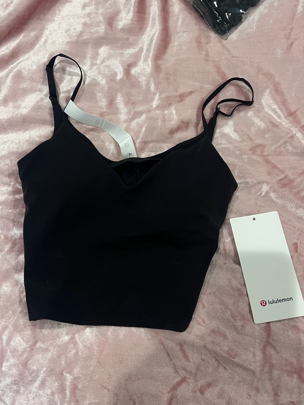 lululemon athletica Black Seamless Crop Cami with Adjustable Straps